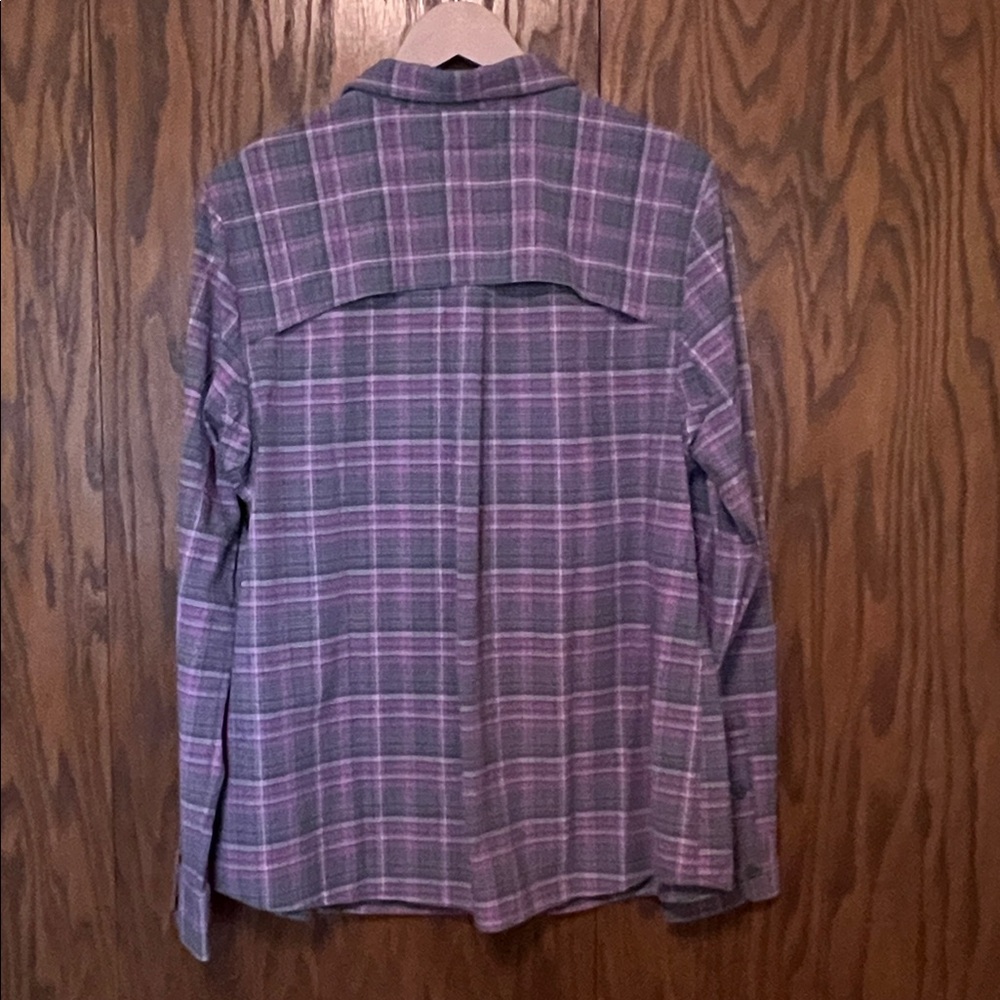 Duluth Trading Co Pink and Gray Plaid Shirt - Picture 2 of 7
